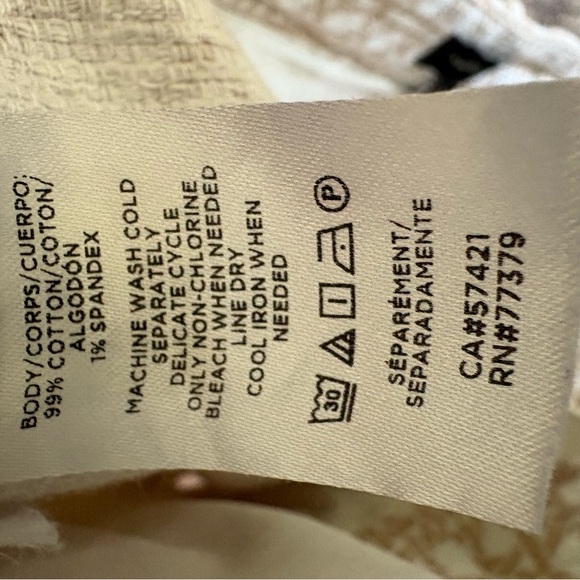 Ann Taylor Beige Patterned Cropped Ankle Pants - Picture 4 of 5